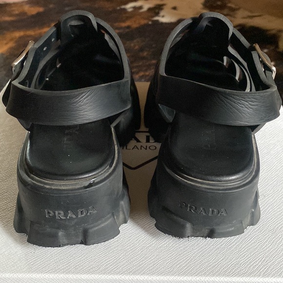 Prada black foam rubber platform sandals sandals 38 - Picture 7 of 8
